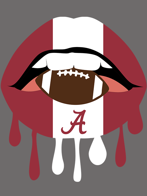 Dripping Lips Football Alabama Crimson Tide Svg Png Handmade By Toya