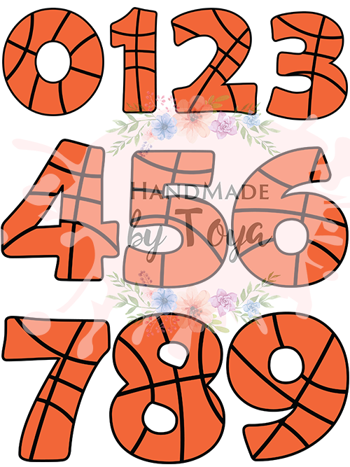 Basketball Numbers 09 SVG & PNG Handmade by Toya