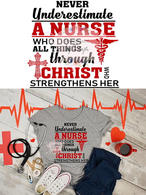 Never Underestimate A Nurse Svg Dxf Png Includes Mockup Handmade By Toya