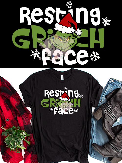 Resting Grinch Face Svg Dxf Png Includes Mockup Handmade By Toya