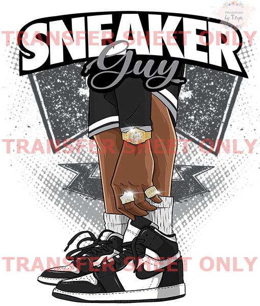 Sneaker Guy (IRON ON TRANSFER SHEET ONLY) – Handmade by Toya