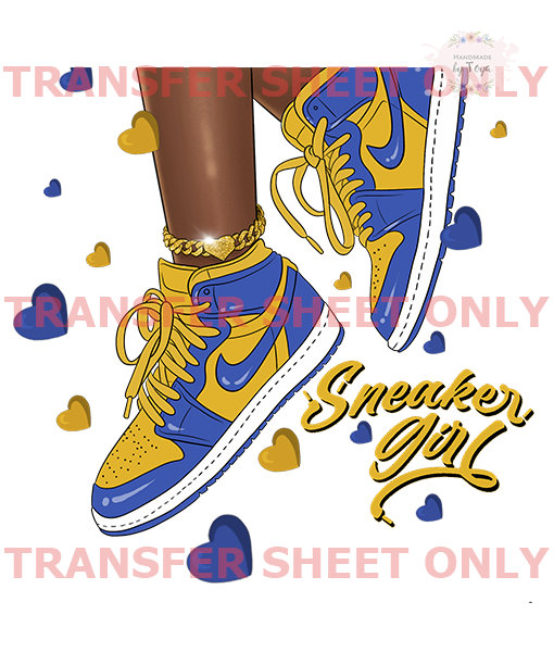 Sneaker Girl (IRON ON TRANSFER SHEET ONLY) YELLOW – Handmade by Toya