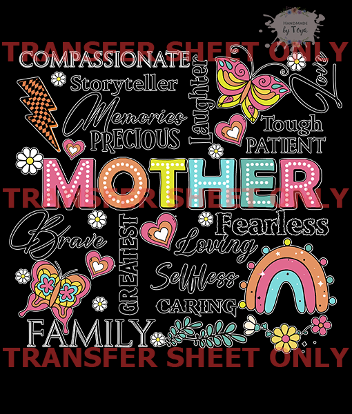 Mother (IRON ON TRANSFER SHEET ONLY) – Handmade by Toya